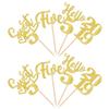 24 PCS Glitter 5th Birthday Cupcake Toppers Hello 5 Five Cupcake Picks Sweet 5 Since 2019 Cupcake Topper for Happy 5th Birthday Anniversary Party Cake Decorations Supplies Gold view 3