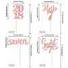 24 PCS 7th Birthday Cupcake Toppers Glitter Hello 7 Seven Cupcake Picks Sweet 7 Since 2018 Cupcake Topper for Happy 7th Birthday Anniversary Party Cake Decorations Supplies Rose Gold view 2
