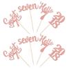 24 PCS 7th Birthday Cupcake Toppers Glitter Hello 7 Seven Cupcake Picks Sweet 7 Since 2018 Cupcake Topper for Happy 7th Birthday Anniversary Party Cake Decorations Supplies Rose Gold view 3