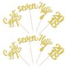 24 PCS Glitter 7th Birthday Cupcake Toppers Hello 7 Seven Cupcake Picks Sweet 7 Since 2018 Cupcake Topper for Happy 7th Birthday Anniversary Party Cake Decorations Supplies Gold view 3