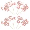 24 PCS 5th Birthday Cupcake Toppers Glitter Hello 5 Five Cupcake Picks Sweet 5 Since 2020 Cupcake Topper for Happy 5th Birthday Anniversary Party Cake Decorations Supplies Rose Gold view 3