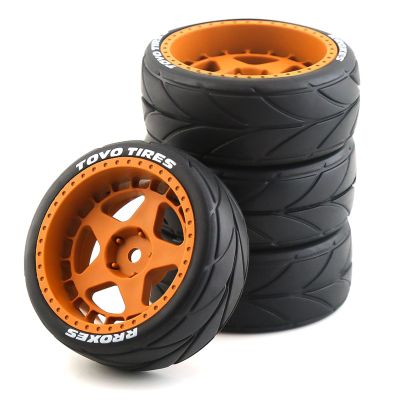 Lifehead 65mm On Road Rubber Tires& Wheels Rims 12mm Hex Hub for HPI Ken Block's Tamiya XV01 TT01 TT02B Kyosho FAZER MK2 Lc Racing PTG HSP RGT RC 3RACING D5 1/10 RC Rally Car