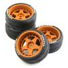 Lifehead 65mm On Road Rubber Tires& Wheels Rims 12mm Hex Hub for HPI Ken Block's Tamiya XV01 TT01 TT02B Kyosho FAZER MK2 Lc Racing PTG HSP RGT RC 3RACING D5 1/10 RC Rally Car view 3