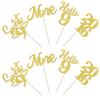 24 PCS Glitter 9th Birthday Cupcake Toppers Hello 9 Nine Cupcake Picks Sweet 9 Since 2016 Cupcake Topper for Happy 9th Birthday Anniversary Party Cake Decorations Supplies Gold view 3