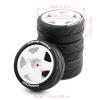 Lifehead 65mm On Road Rubber Tires& Wheels Rims 12mm Hex Hub for HPI Ken Block's Tamiya XV01 TT01 TT02B Kyosho FAZER MK2 Lc Racing PTG HSP RGT RC 3RACING D5 1/10 RC Rally Car view 2