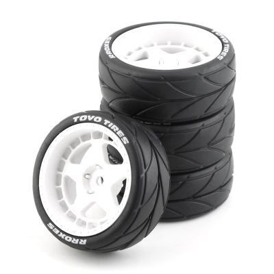 Lifehead 65mm On Road Rubber Tires& Wheels Rims 12mm Hex Hub for HPI Ken Block's Tamiya XV01 TT01 TT02B Kyosho FAZER MK2 Lc Racing PTG HSP RGT RC 3RACING D5 1/10 RC Rally Car