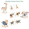 12PCS Bendable Wooden Animal Toys, Fun and Posable Animal Toys for Early Education, Smooth Natural Wood, Safari Farm Wood Animals Learning Toy for Kids view 4
