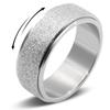 LuckyAmor Men's 8MM Black/Silver/Rainbow Stainless Steel Spinner Ring Band for Anxiety Relief Items for Men Sandblast Glitter Finish Size 7 8 9 10 11 12 (11, Silver) view 1