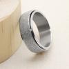 LuckyAmor Men's 8MM Black/Silver/Rainbow Stainless Steel Spinner Ring Band for Anxiety Relief Items for Men Sandblast Glitter Finish Size 7 8 9 10 11 12 (11, Silver) view 4