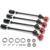 Front and Rear Drive Shaft CVD for Traxxas 1/10 MAXX WideMaxx RC Car, 4Pcs Metal Axle Shaft Replacement Parts (Black-red) view 1