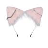 VIGVAN Cat Cosplay Ears Accessories Punk Gothic Cross Cat Ears Headbands clips (Pink Star) view 2