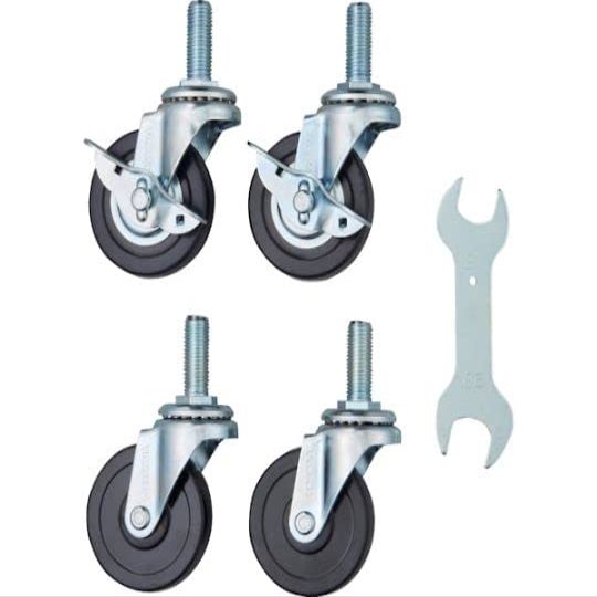 TRUSCO Phoenix Wagon Caster Set 75 phi Rubber 4 Pieces / 65-2068-99