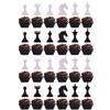 24pcs Black White Glitter International Chess Cupcake Topper  Intellectual Game & Birthday Cake Decorations (Chess) view 1