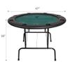 Vilobos Poker Table Foldable, 8 Player Round Folding Portable Texas Holdem Poker Table with Water-Resistant Cushioned Rail & 8 Plastic Cup Holders, Casino-Grade Felt Surface for Blackjack, Green view 3