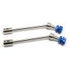 Front and Rear Drive Shaft CVD for Traxxas 1/10 MAXX WideMaxx RC Car, 4Pcs Metal Axle Shaft Replacement Parts (Silver-Blue) view 3