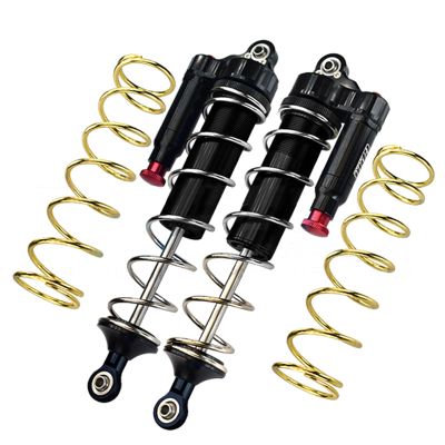 XHSESA Metal Real Negative Pressure Built-in High-precision Piston Spring Rear Shock Absorber for ARRMA 1/5 KRATON 8S ARA110002T1/ARA110002T2, 1/5 4WD OUTCAST 8S BLX-ARA5810 RC Car (Black)