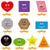 Funrous 10 Pieces Kids Recognition Lacing Cards Thick Cardboard Educational Sewing Cards Double Sided Lacing Playing Games for Children Toddler Preschool Developing Imagination Supplies (Shape) view 1