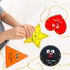 Funrous 10 Pieces Kids Recognition Lacing Cards Thick Cardboard Educational Sewing Cards Double Sided Lacing Playing Games for Children Toddler Preschool Developing Imagination Supplies (Shape) view 4