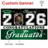 Dicodes Custom Graduation Backdrop Banner Large Congrats Grad Party Supplies Decorations Photography Background for 2026 Graduation Party(Dark Green) view 2