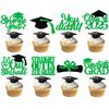 GD8XDG-LVS 8th Grade Grad Cupcake Toppers, Green Glitter 8th Grade Graduation Party Decorations 2025, Boy Girl Kids Eighth Grade Graduation Party Decorations Supplies (Green) view 1