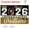Dicodes Custom Graduation Party Decorations 2026-Personalization Congratulations Graduation Banner-Class of 2026 Graduation Decorations Supplies(Khaki) view 2