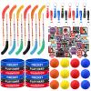 Hungdao 98 Pcs Hockey Party Favors Include 12 Ice Hockey Pencil with Eraser 12 Foam Knee Ball 12 Silicone Bracelet 12 Motivational Keychain 50 Sheet Sticker for Sport Team Birthday Party Supplies Gift view 1