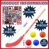 Hungdao 98 Pcs Hockey Party Favors Include 12 Ice Hockey Pencil with Eraser 12 Foam Knee Ball 12 Silicone Bracelet 12 Motivational Keychain 50 Sheet Sticker for Sport Team Birthday Party Supplies Gift view 3