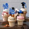 GD8XDG-LS 8th Grade Grad Cupcake Toppers, Blue Glitter 8th Grade Graduation Party Decorations 2025, Boy Girl Kids Eighth Grade Graduation Party Decorations Supplies (Blue) view 3