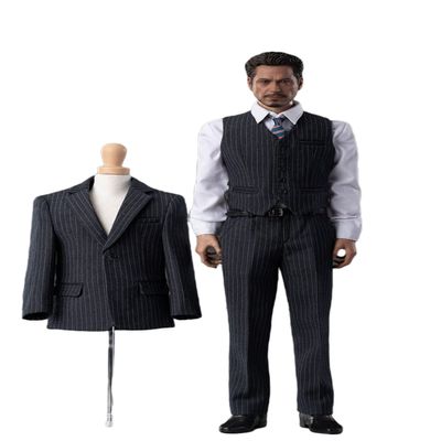 1/6 Scale Male Clothes,British Gentleman Striped Suit Costume Clothing for 12inch Male Action Figure Body (A)