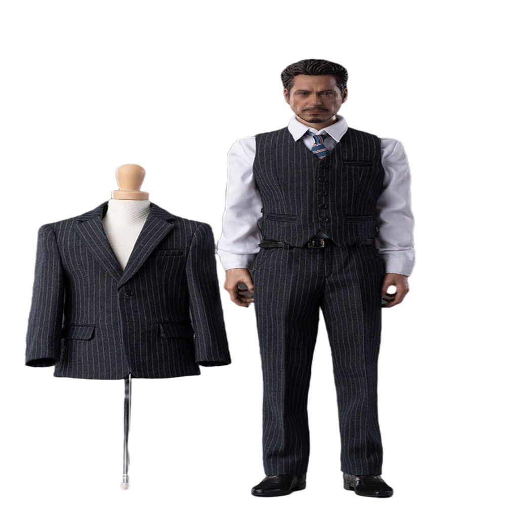 1/6 Scale Male Clothes,British Gentleman Striped Suit Costume Clothing for 12inch Male Action Figure Body (A)