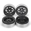 MORLORDY 4PCS RC 2.2 Beadlock Wheels Aluminum Alloy 2.2 inch Wheel Hubs Rims For 1/10 Scale RC Crawler Car SCX10 SCX10 II 90046 SCX10 III AXI03007 D90 TRX4 CC01 Upgrades - Black view 1