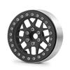 MORLORDY 4PCS RC 2.2 Beadlock Wheels Aluminum Alloy 2.2 inch Wheel Hubs Rims For 1/10 Scale RC Crawler Car SCX10 SCX10 II 90046 SCX10 III AXI03007 D90 TRX4 CC01 Upgrades - Black view 4
