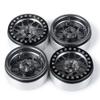 MORLORDY 4PCS RC 2.2 Beadlock Wheels Aluminum Alloy 2.2 inch Wheel Hubs Rims for 1/10 Scale RC Crawler Car SCX10 SCX10 II 90046 SCX10 III AXI03007 D90 TRX4 CC01 Upgrades - Black and Titanium view 1