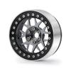 MORLORDY 4PCS RC 2.2 Beadlock Wheels Aluminum Alloy 2.2 inch Wheel Hubs Rims for 1/10 Scale RC Crawler Car SCX10 SCX10 II 90046 SCX10 III AXI03007 D90 TRX4 CC01 Upgrades - Black and Titanium view 4