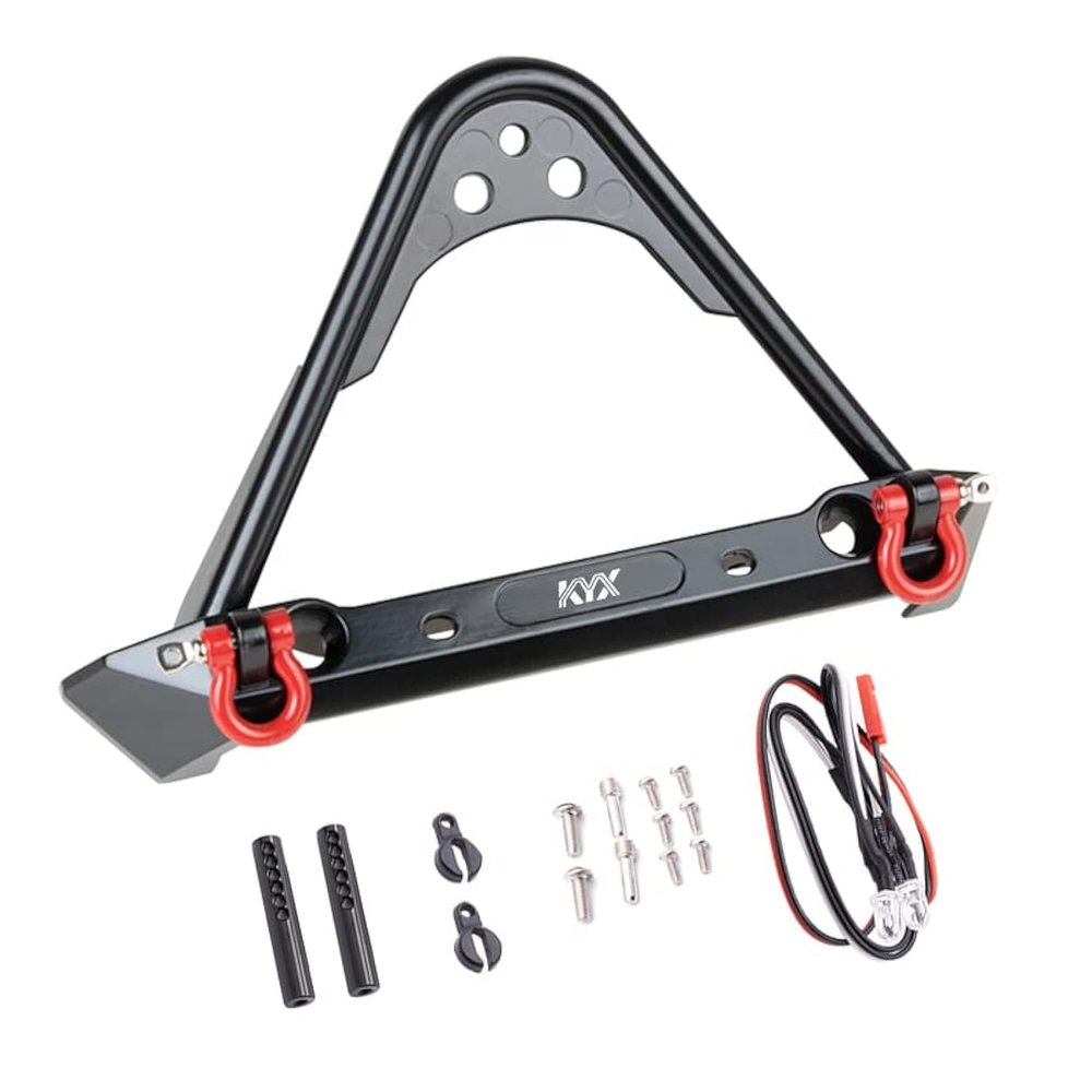 KYX Racing Aluminum Front Bumper Upgrades Parts Accessories for 1/10 RC Crawler Car Axial SCX10 SCX10 II SCX10 III Trx4 Trx6 Gen7 Gen8 Scout II
