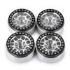 MORLORDY 4PCS RC 2.2 Beadlock Wheels Aluminum Alloy 2.2 inch Wheel Hubs Rims for 1/10 Scale RC Crawler Car SCX10 SCX10 II 90046 SCX10 III AXI03007 D90 TRX4 CC01 Upgrades - Black and Silver view 1