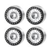 MORLORDY 4PCS RC 2.2 Beadlock Wheels Aluminum Alloy 2.2 inch Wheel Hubs Rims for 1/10 Scale RC Crawler Car SCX10 SCX10 II 90046 SCX10 III AXI03007 D90 TRX4 CC01 Upgrades - Black and Silver view 2