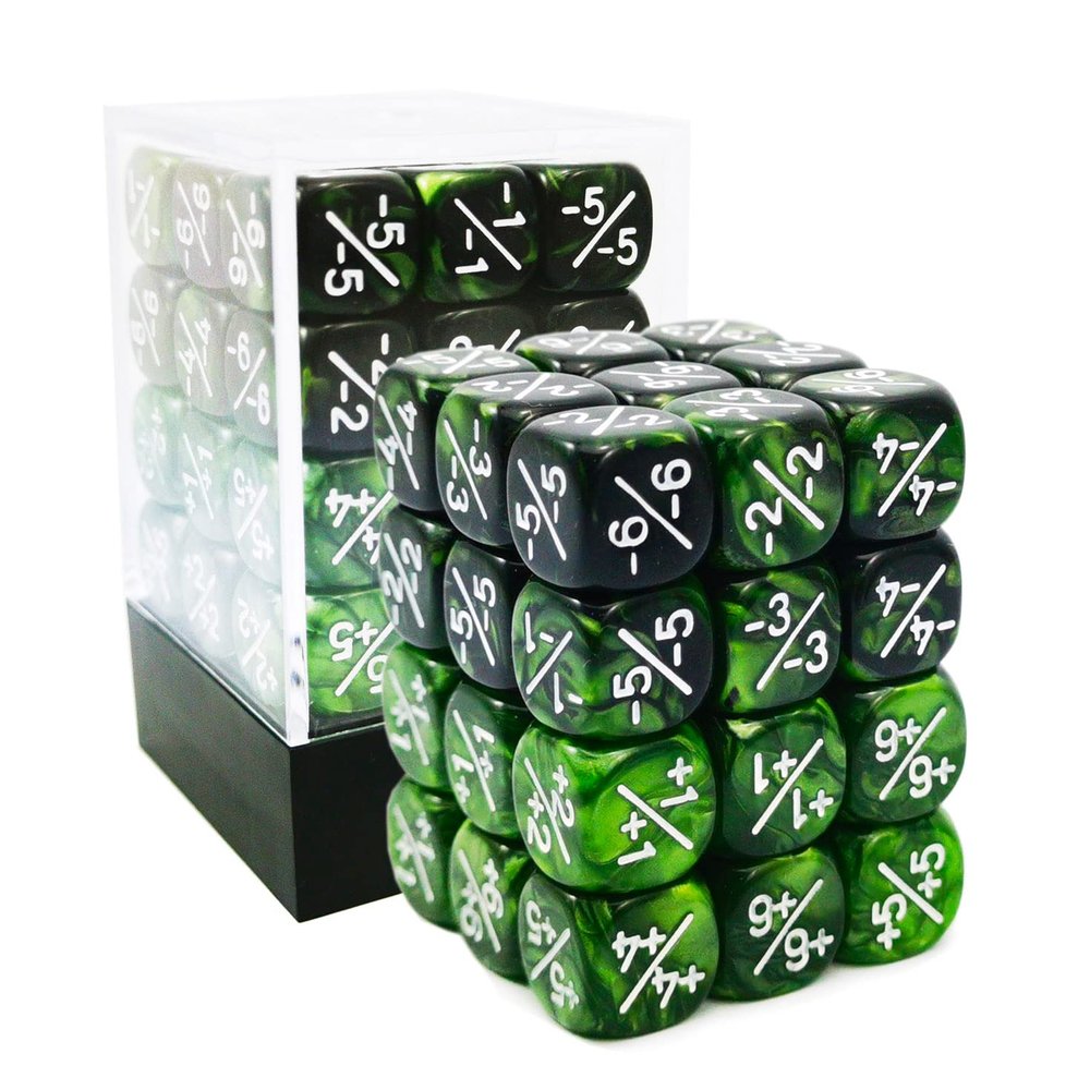 36pcs 12mm Marble Green & Gemini Green Dice Counters Set, Small Token Dice Compatible with MTG, CCG, Card Games