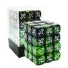 36pcs 12mm Marble Green & Gemini Green Dice Counters Set, Small Token Dice Compatible with MTG, CCG, Card Games view 1