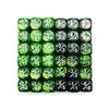 36pcs 12mm Marble Green & Gemini Green Dice Counters Set, Small Token Dice Compatible with MTG, CCG, Card Games view 2