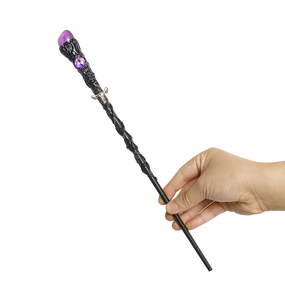 Rileryan Fine Handcrafted Amethyst Crystal Magic Wand Witch Wizard Wand for Witches and Wizards, C