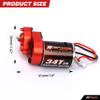 RCAWD Upgraded Carbon Brush 34T(Turn) 370size Brushed Motor&Alloy Center Gear Housing, Transmission Assembled with Steel Gears for Axial 1-24 Scx24 Crawlers Red view 2