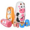 SEWACC 6 Layers Russian Nesting Dolls Cow Pig Duck Matryoshka Dolls Wooden Animal Figurine Matryoshka Wooden Toys for Children Kids Winter Party Wishing Gifts view 4