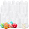 Meooeck 100 Pcs DIY Easter Eggs White Plastic Fillable DIY Empty Blank Eggs for Basket Stuffers Fillers Easter Theme Party Favor Hunt Classroom Prize (1.6 x 2.4 Inch) view 1