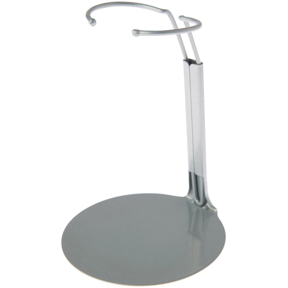 Plymor DSP-4175S Silver Adjustable Doll Stand, fits 7, 7.5, 8, 8.5, and 9 inch Dolls or Action Figures, Waist is 1.75" - 2.25" wide, 5" - 6" around, Pack of 12