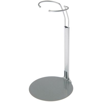 Plymor DSP-5175S Silver Adjustable Doll Stand, fits 10, 11, and 12 inch Dolls or Action Figures, Waist is 1.75" - 2.25" wide, 5" - 6" around, Pack of 2