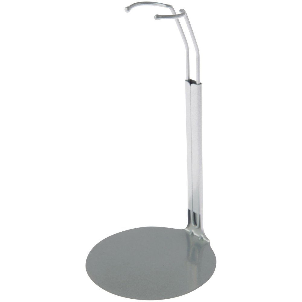 Plymor DSP-5125S Silver Adjustable Doll Stand, fits 10, 11, and 12 inch Slim Waist Dolls, Waist is 1.125" - 1.5" wide, 3.25" - 4" around, Pack of 12