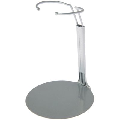 Plymor DSP-4175S Silver Adjustable Doll Stand, fits 7, 7.5, 8, 8.5, and 9 inch Dolls or Action Figures, Waist is 1.75" - 2.25" wide, 5" - 6" around, Pack of 2