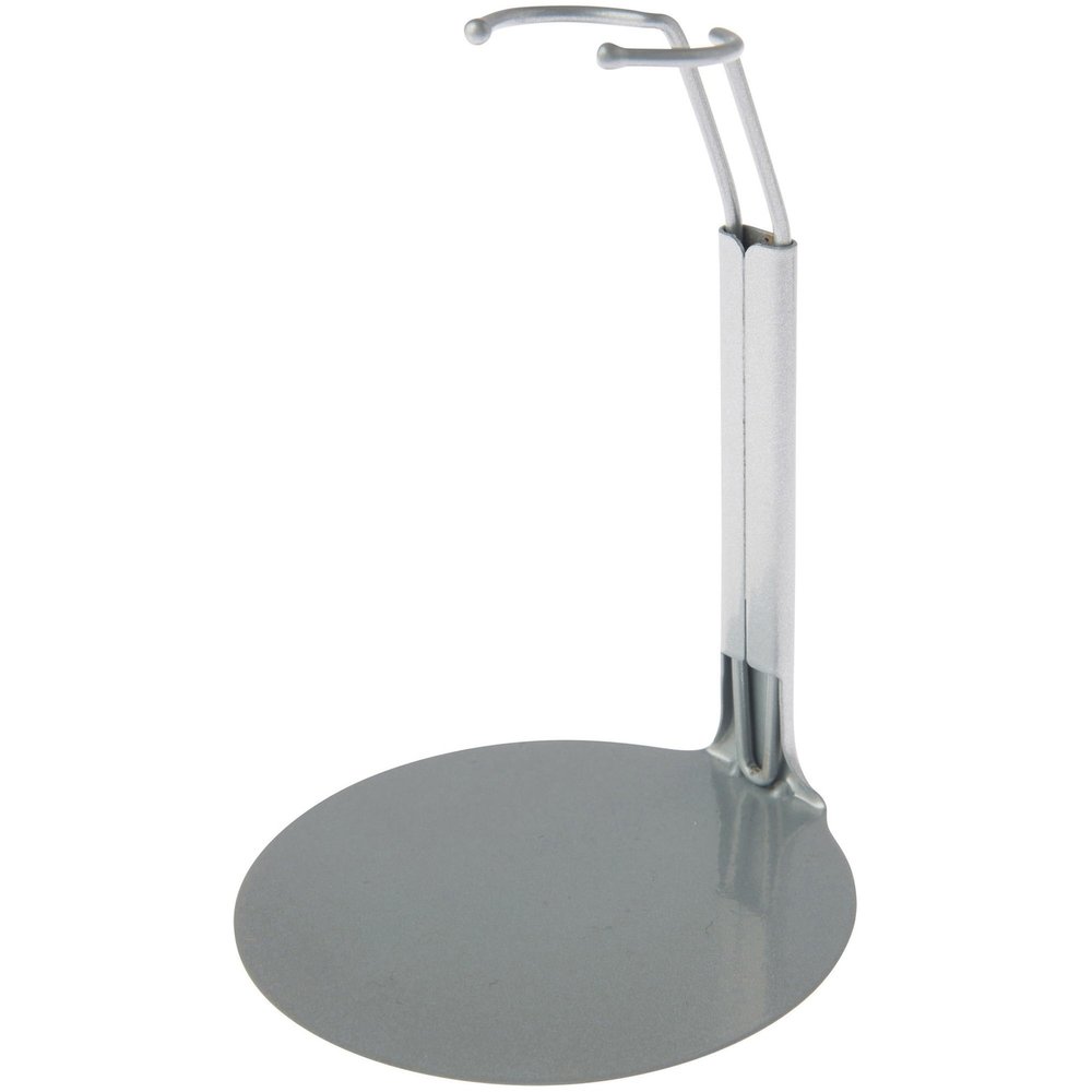 Plymor DSP-4125S Silver Adjustable Doll Stand, fits 7, 7.5, 8, 8.5, and 9 inch Slim Waist Dolls or Action Figures, Waist is 1.125" - 1.5" wide, 3.25" - 4" around, Pack of 24