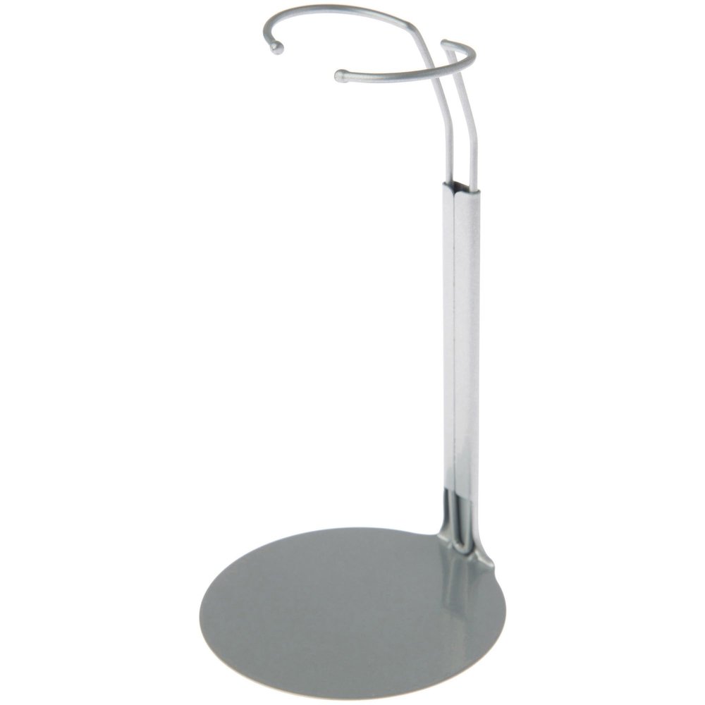 Plymor DSP-5175S Silver Adjustable Doll Stand, fits 10, 11, and 12 inch Dolls or Action Figures, Waist is 1.75" - 2.25" wide, 5" - 6" around, Pack of 6